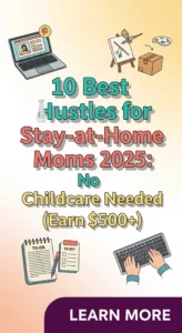 10 Best Side Hustles for Stay at Home Moms 2025 No Childcare Needed (Earn $500+)
